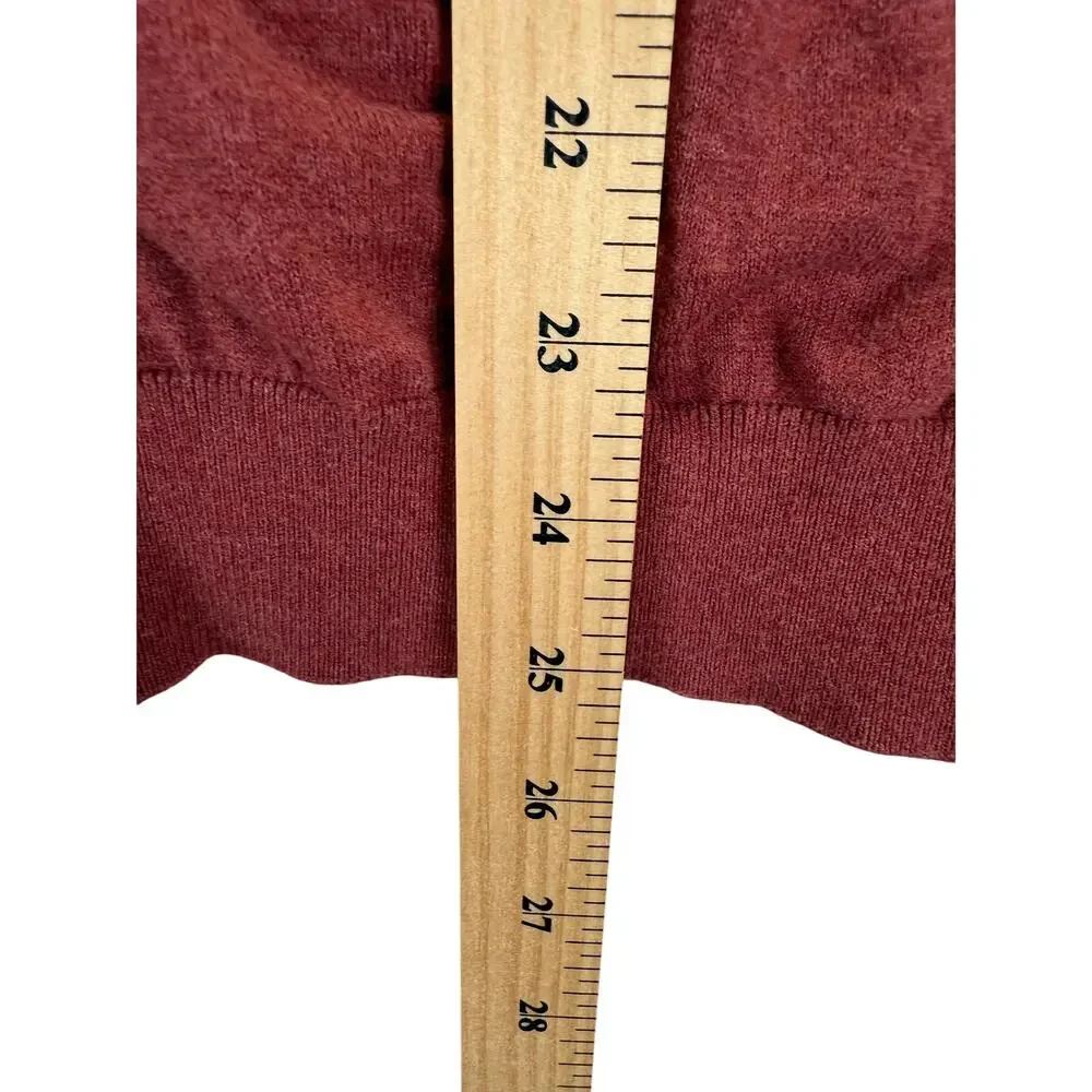 Massimo Dutti Cashmere Blend Sweater Mens M Maroon Elbow Patches Academia Preppy